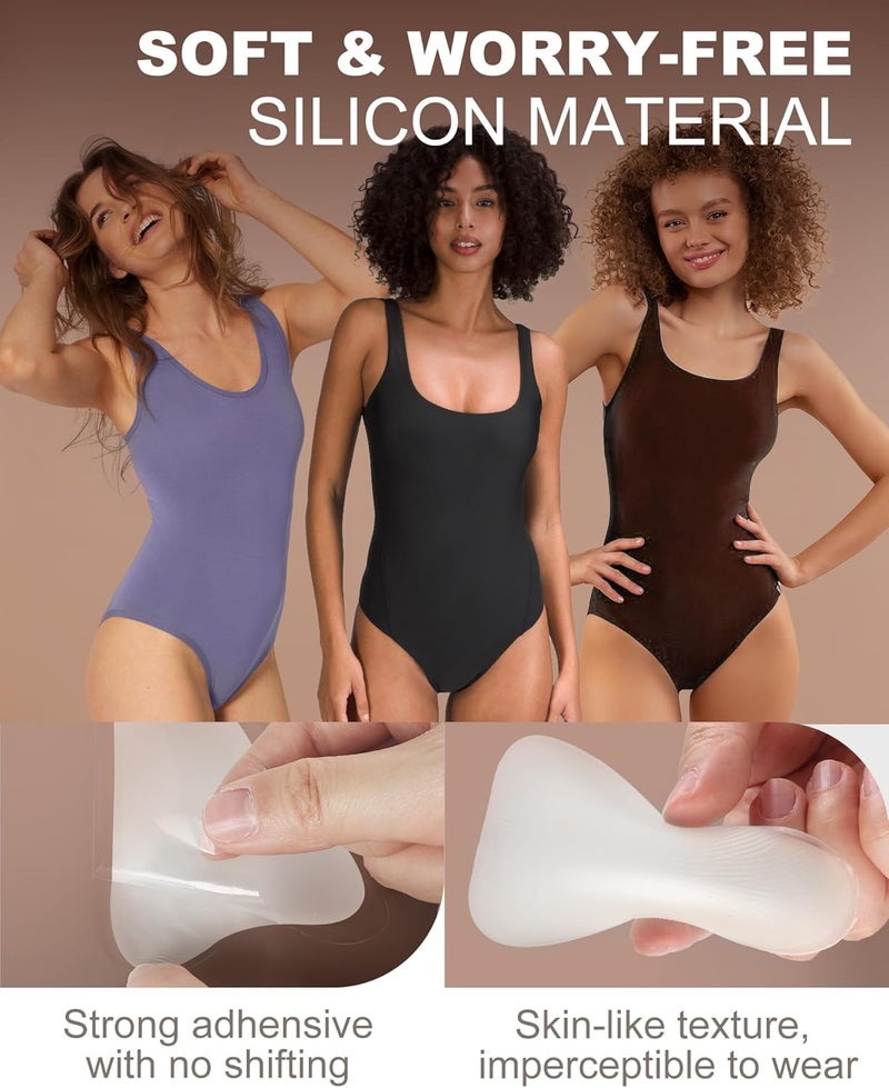 CICKEE Camel Toe Concealer Reusable Silicone Prevention Underwear for Women Cameltoe Hider Cover Insert Pad for Yoga Swimsuit Leggings Activewear Bikini - 3 Pack in Nude 1 Pack in Transparent - Image 3